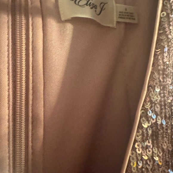 Eliza J Sparkling Long Sleeve Dress in Pink - Picture 4 of 4